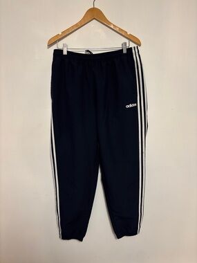 adidas dark blue Joggers with White Three-Stripes